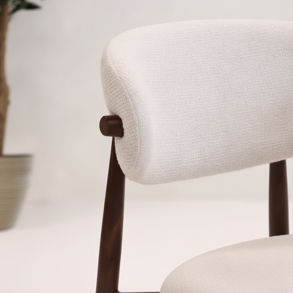 Fauteuil Bouclé Noyer Éclat