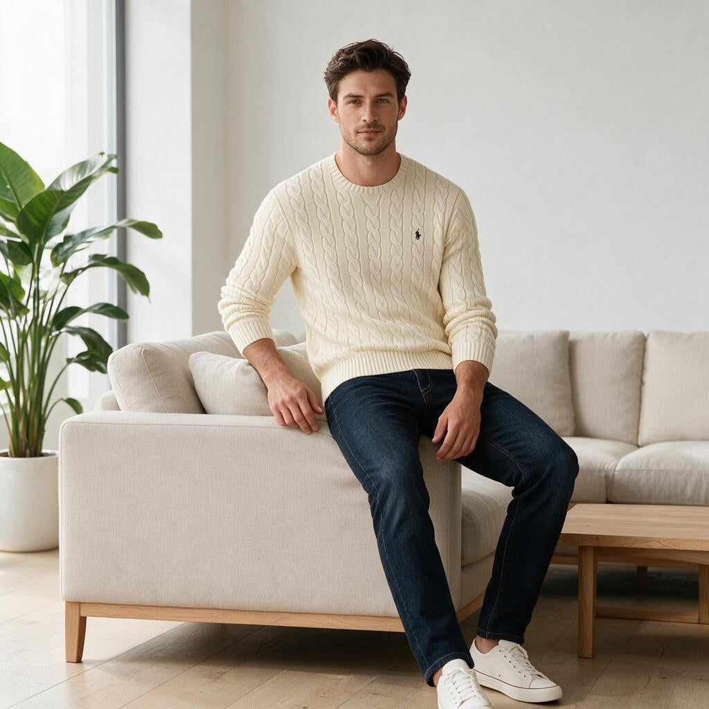 Heritage Cable-Knit Crewneck