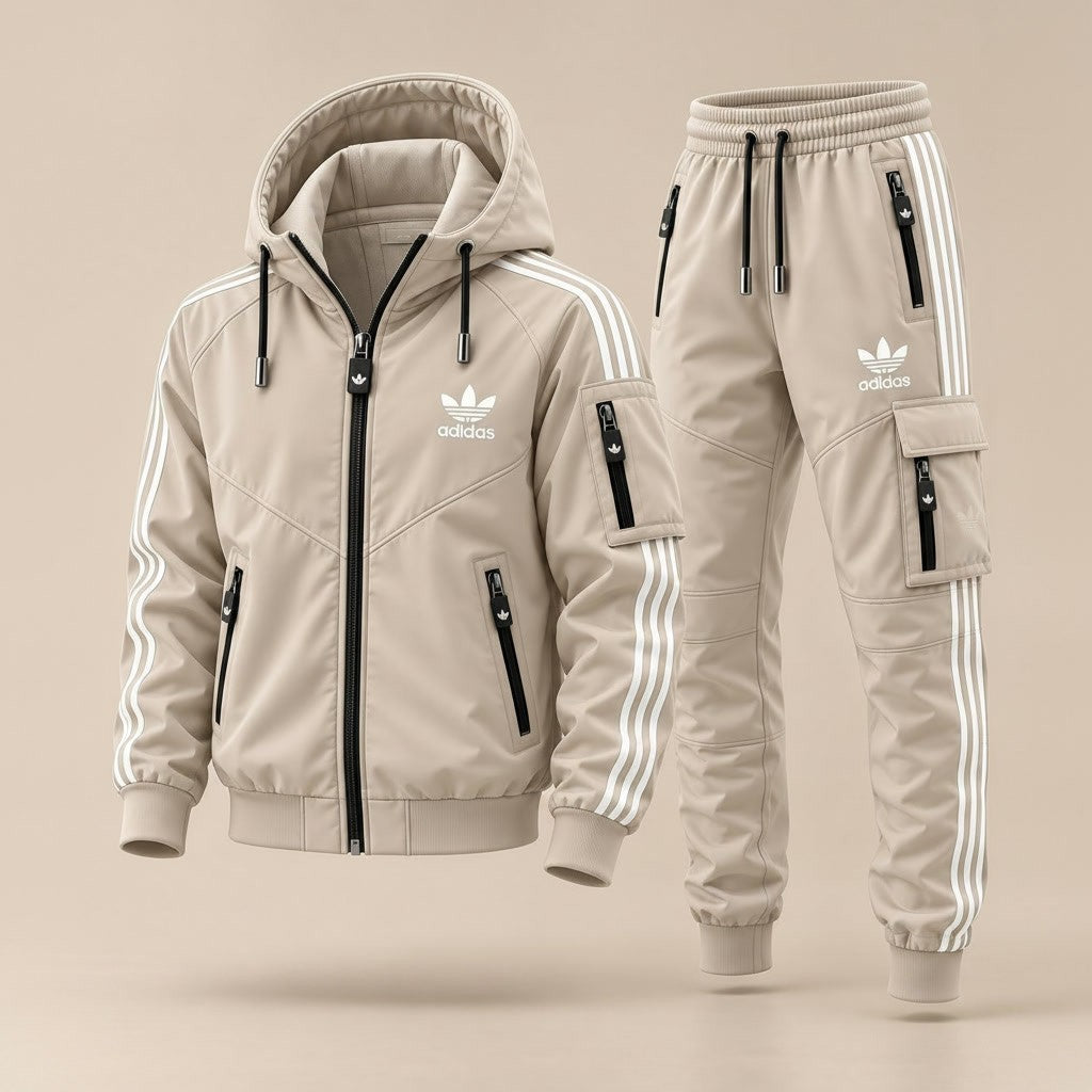 Striped Athletic Tracksuit Set